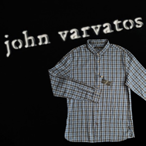 John Varvatos Star USA Fulton Gradient Check L/S Shirt - Picture 4 of 16